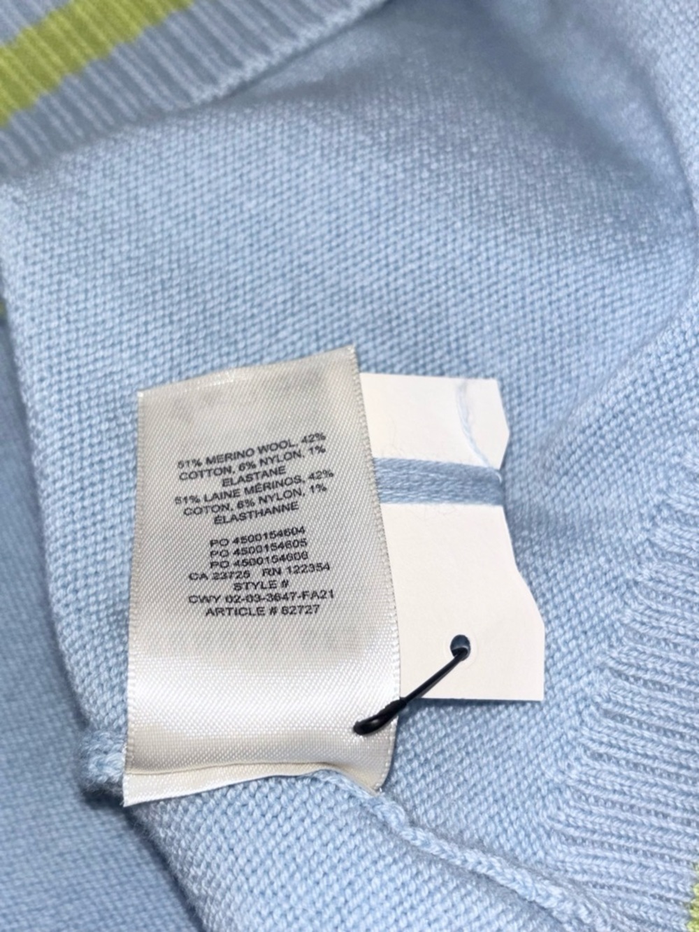 NWT Aritzia Sunday Best Winston Cropped Sweater Vest Merino Wool Blue Sz Small - Picture 8 of 11
